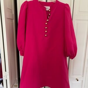 Pomander Place Pink Dress with Gold Buttons